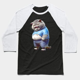 Funny Fat Cat Art Design Fat Kitten Cat Baseball T-Shirt